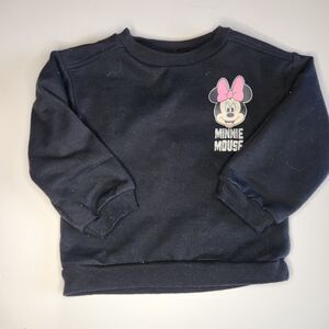 DISNEY Baby Minnie Mouse Sweater Sweatshirt Girls 24 Months Black Pink Silver